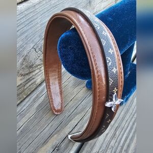 Fashion Monogram Leather Hairband (HQ)